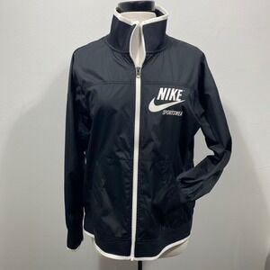 Nike Sportswear‎ Jacket Black White Zip Up Athletic Activewear Women's M